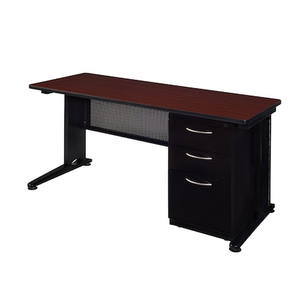 Fusion Pedestal Desk Single Pedestal Desk, Fusion, 72"x24", 24" D X 29" H, 72" W X Melamine Laminate MSP7224MH